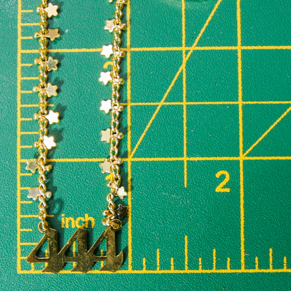 Angel Number & Stars 18K Gold Necklace